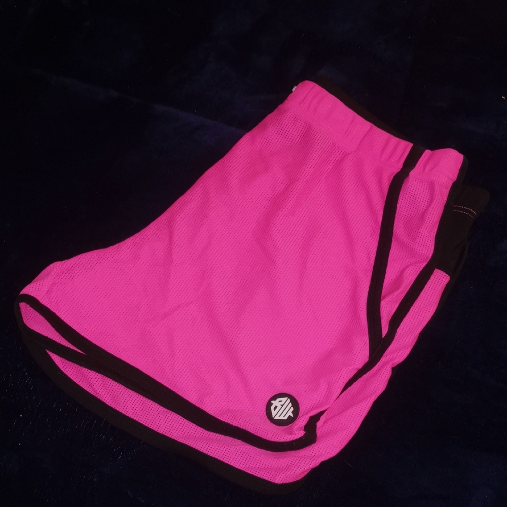 Asymmetrical Pink and Black Wrap Mini Skirt